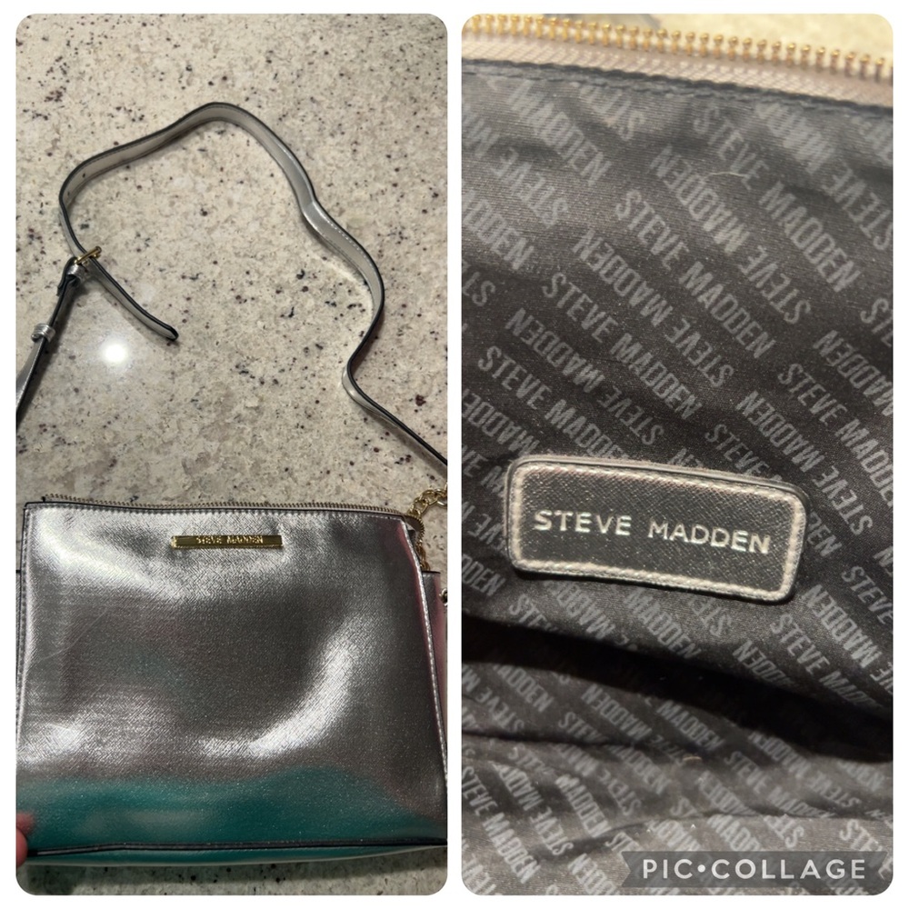 Steve Madden Metallic Silver Crossbody Bag